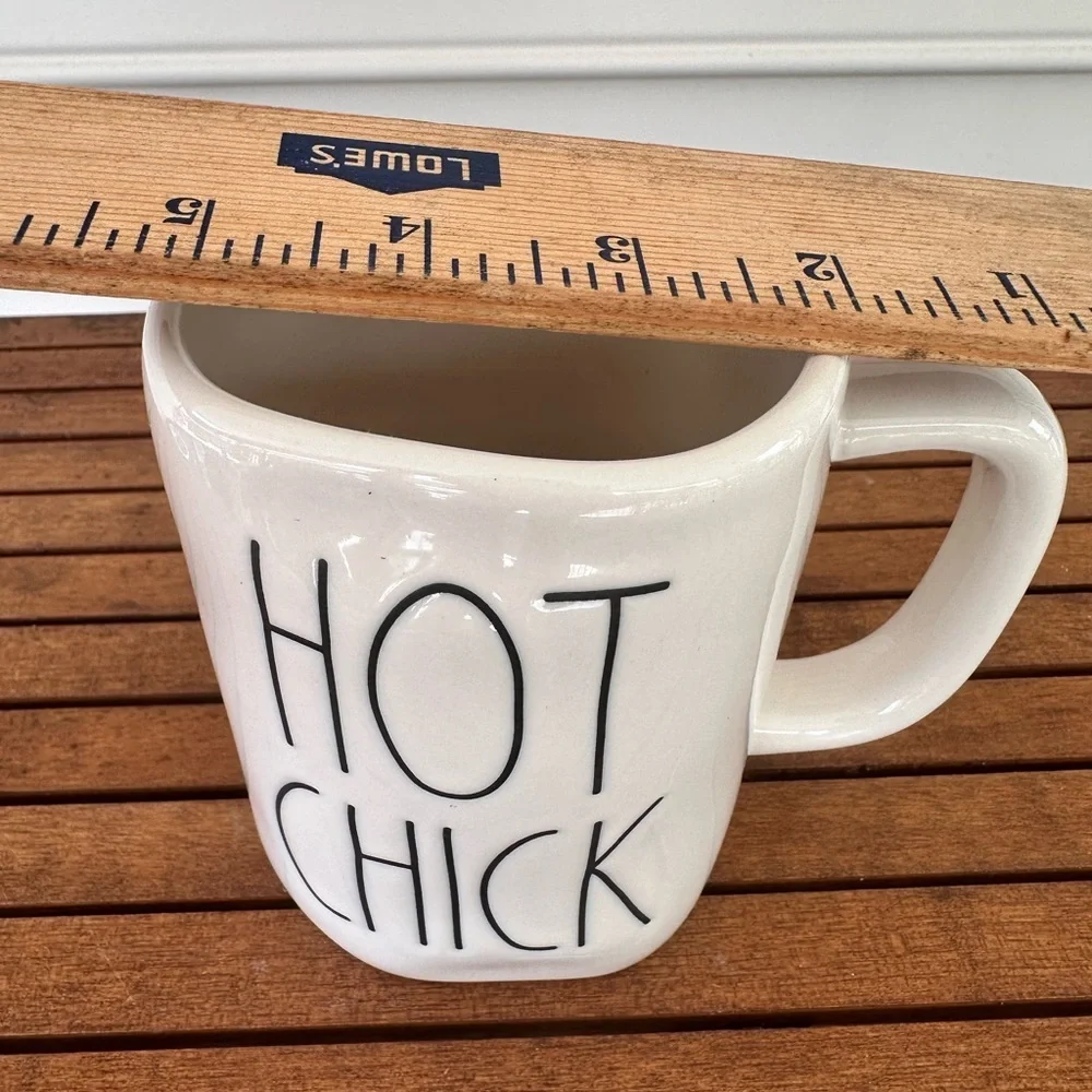 Rae Dunn ceramic “Hot Chick” cream colored mug